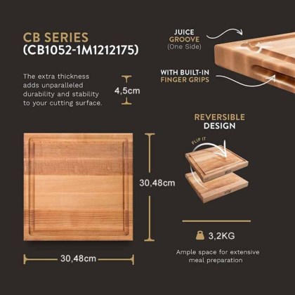Boos Blocks CB Series Square Wooden Cutting Board  (7)